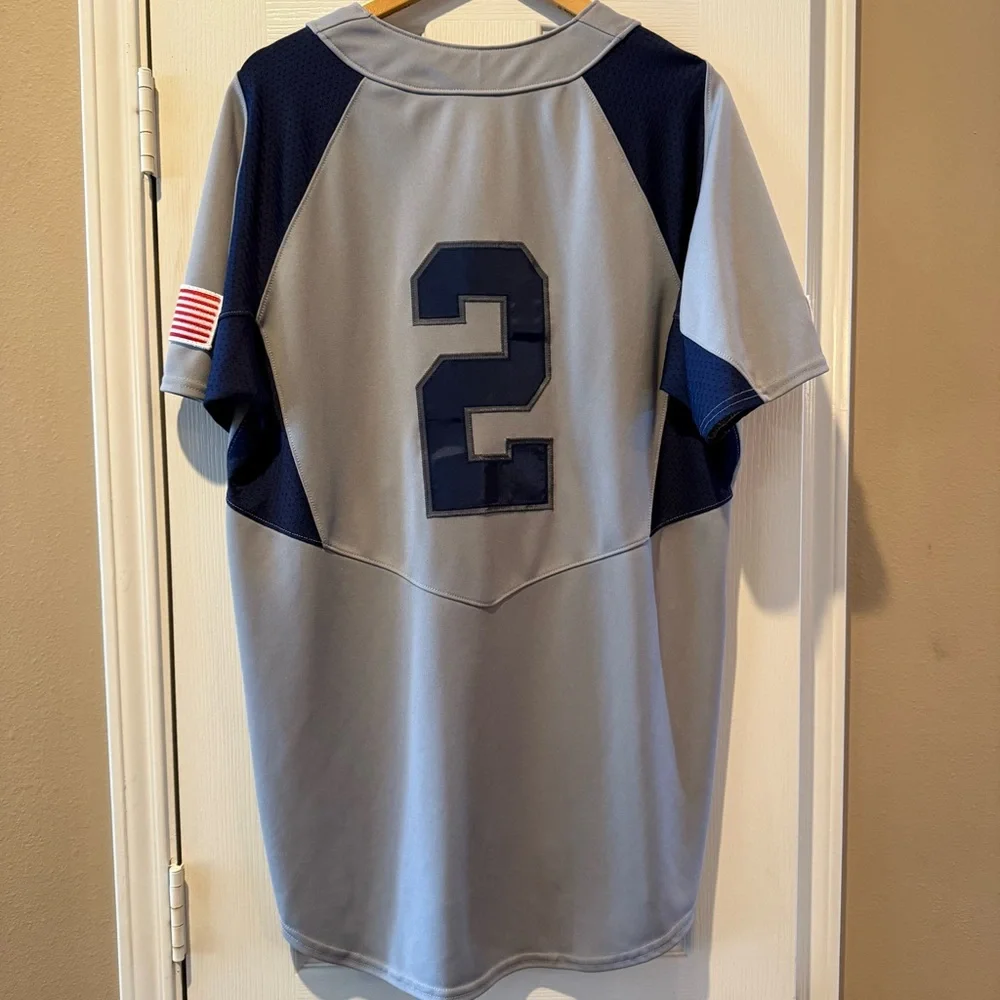 Adidas Baseball Jersey Texas Rice University Owls Grey Gray Navy Official